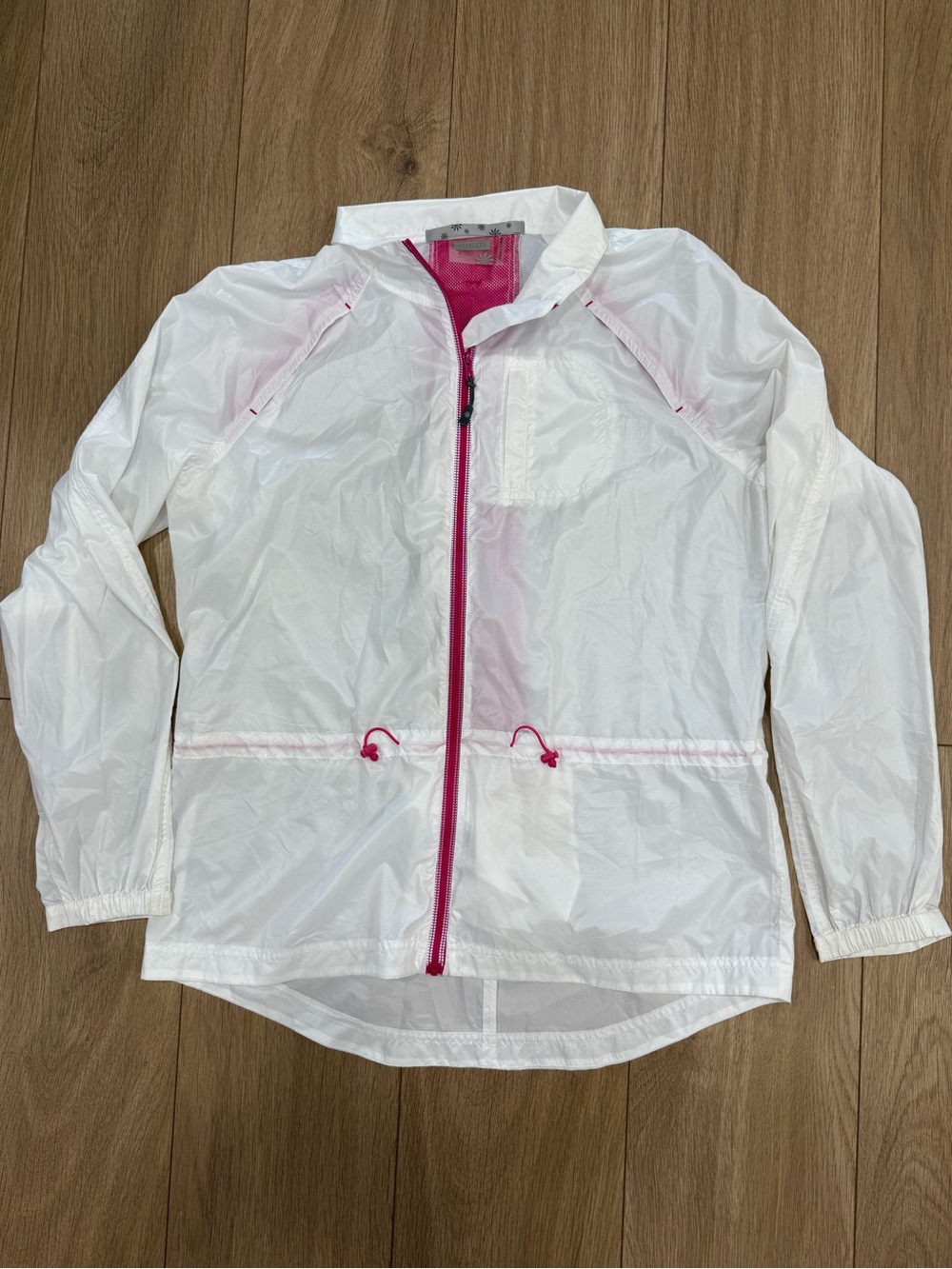 Athleta White Pink Lightweight Windbreaker Running Jacket